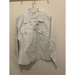 Vintage Bill Blass off white denim Jean jacket size small
